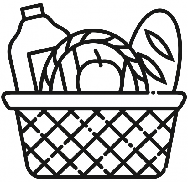 Picnic Basket coloring page image