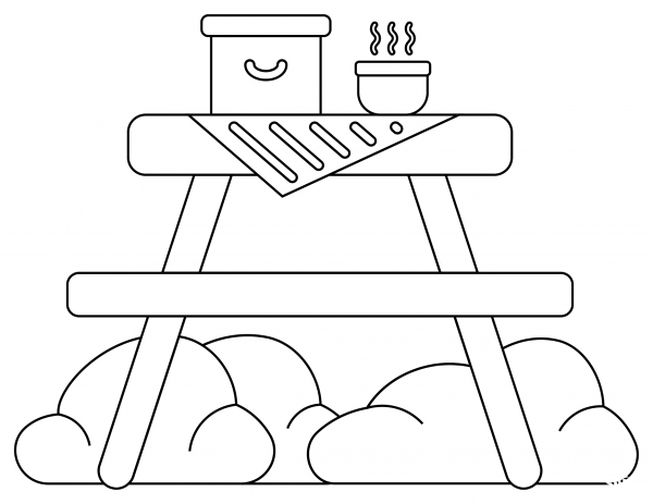 Picnic Table coloring page image