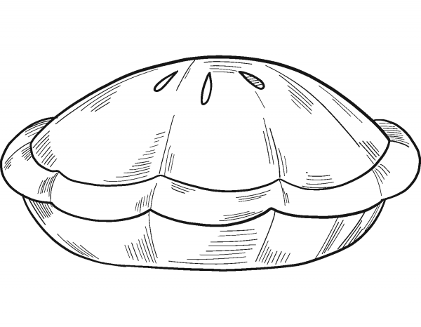 Pie coloring page image