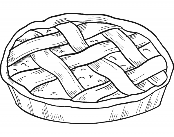 Pie coloring page image