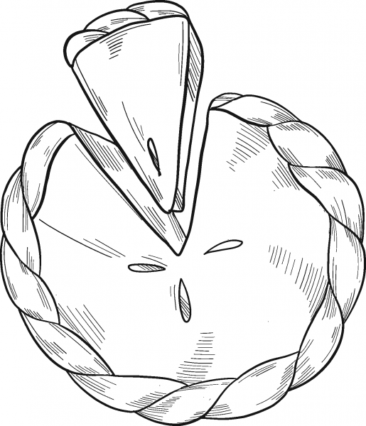 Pie coloring page image