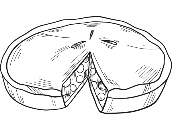 Pie coloring page image