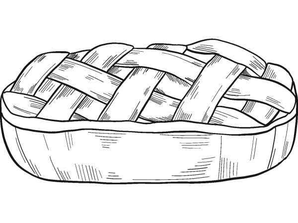 Pie coloring page image