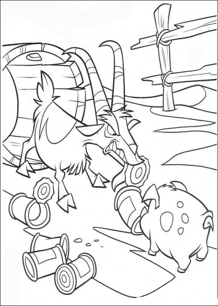 Pig And Goat Want To Own The Tin  coloring page image