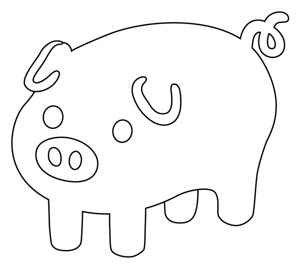 Pig Emoji coloring page image