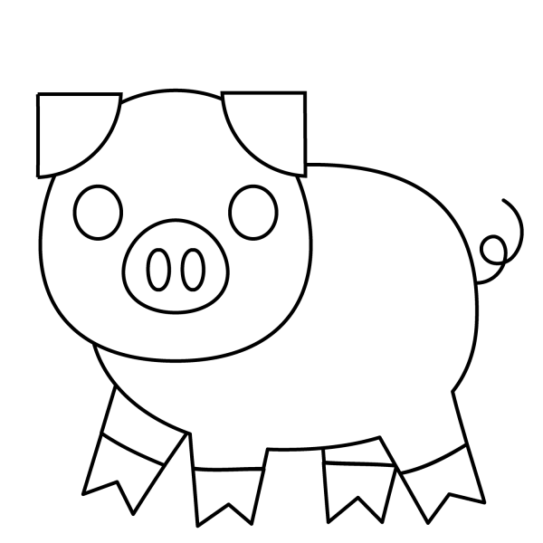 Pig Emoji coloring page image