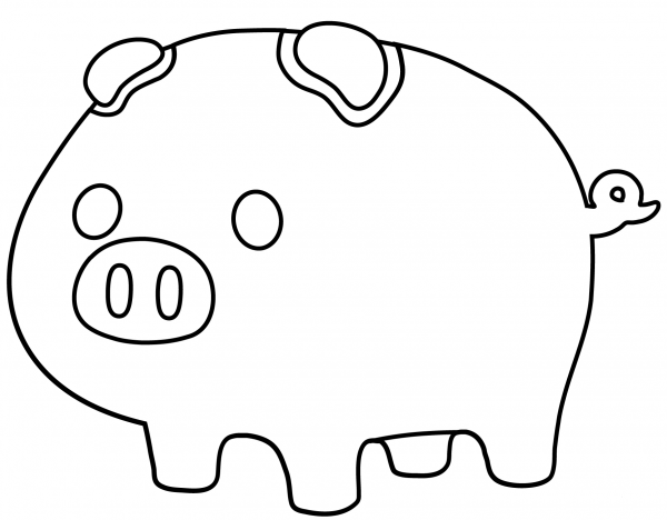 Pig Emoji coloring page image