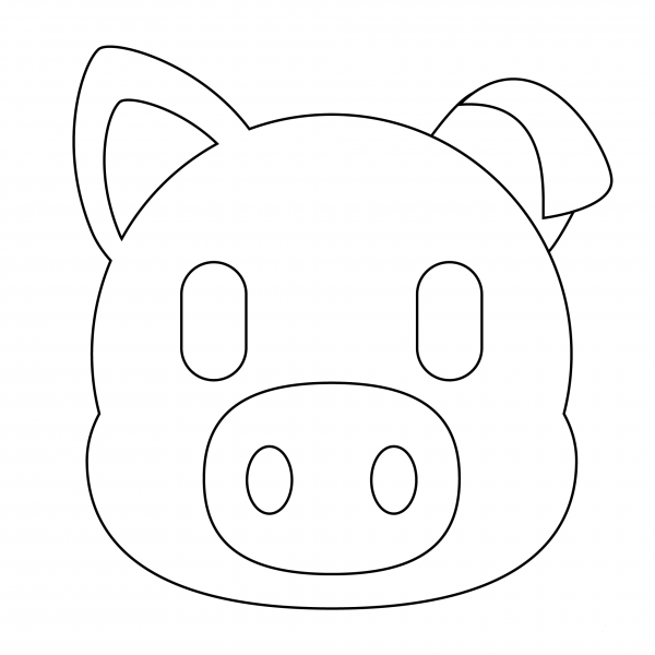 Pig Emoji coloring page image