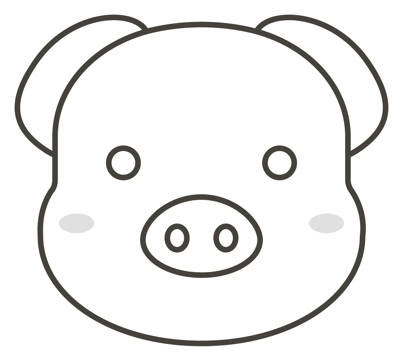 Pig Face Coloring Page Colouringpages