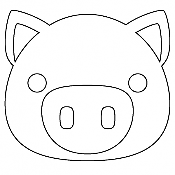 Pig Face Emoji coloring page image