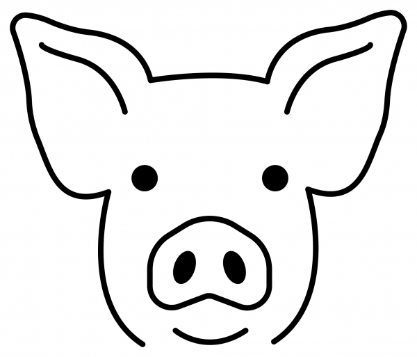 Pig Face Emoji coloring page image