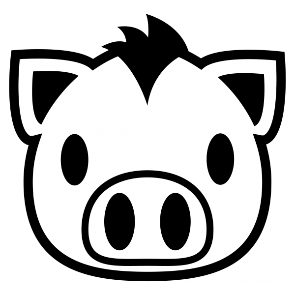 Pig Face Emoji coloring page image