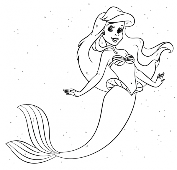 Ariel from the Little Mermaid coloring page image