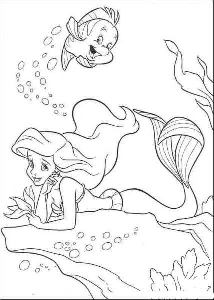 Ariel Is dreaming coloring page image