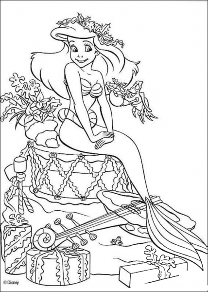 Ariel Mermaid  coloring page image