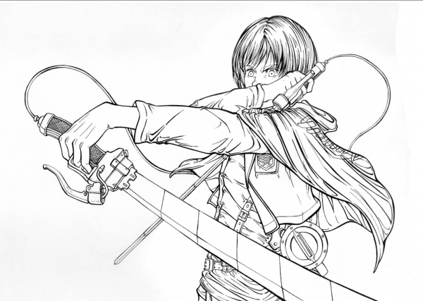 Armin Arlert from Manga Series Shingeeki No Kyojin Attack on Titan Advancing Giants coloring page image