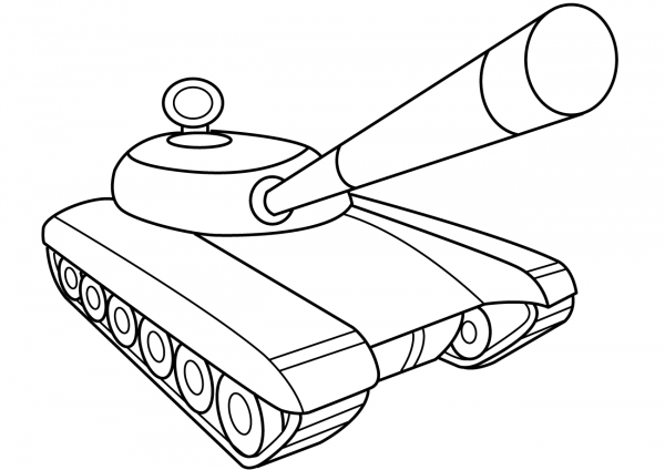 Army Tank coloring page image