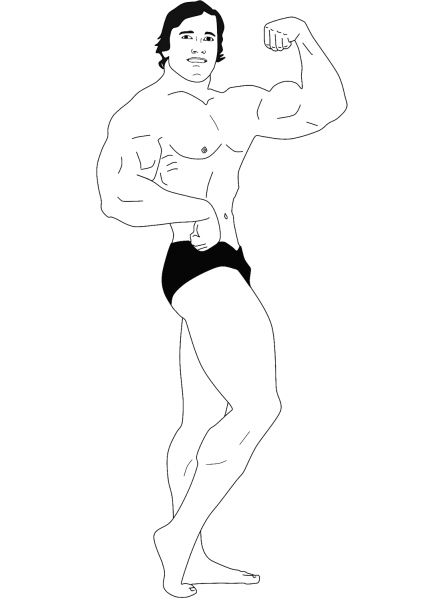 Arnold Schwarzenegger coloring page image