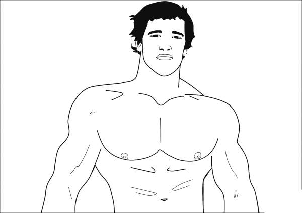 Arnold Schwarzenegger coloring page image