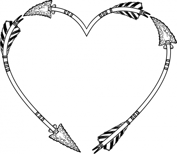 Arrow Heart coloring page image