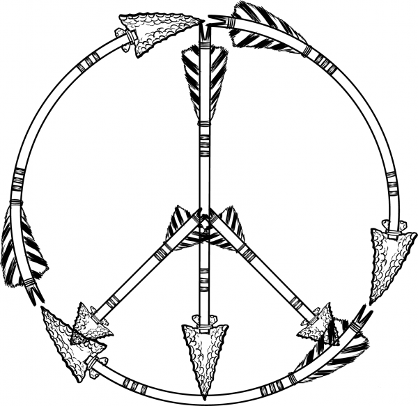 Arrow Peace Sign coloring page image