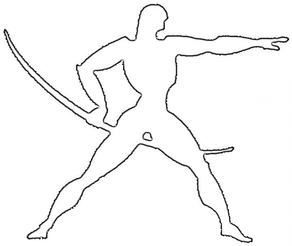 Art Deco Warrior  coloring page image
