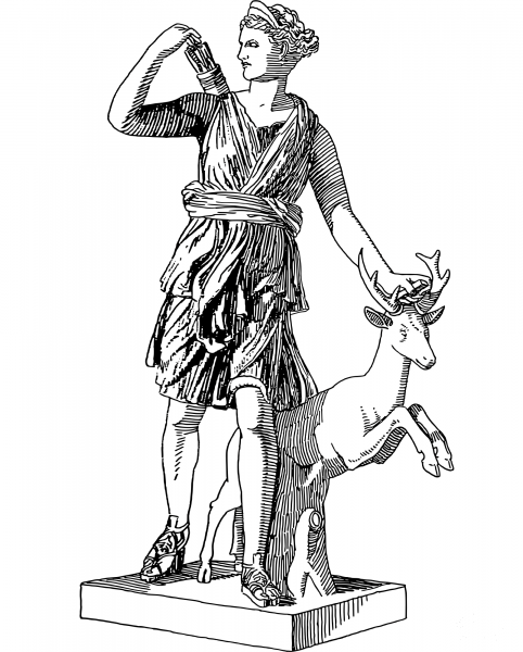Artemis coloring page image
