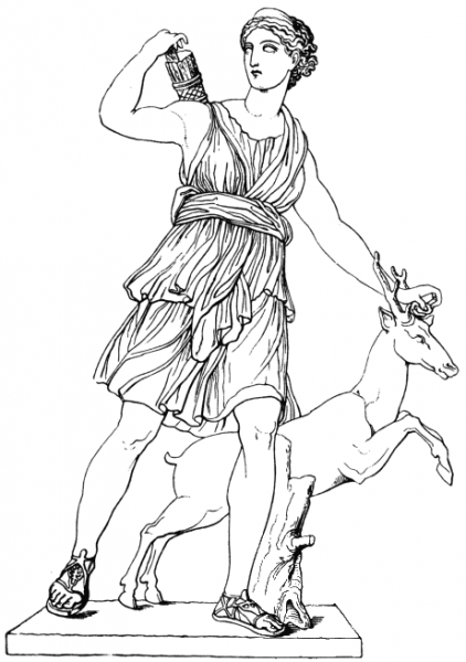 Artemis coloring page image
