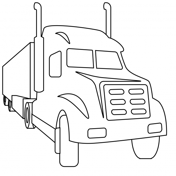 Articulated Lorry coloring page image