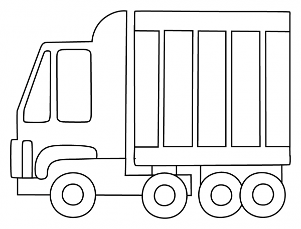 Articulated Lorry Emoji coloring page image