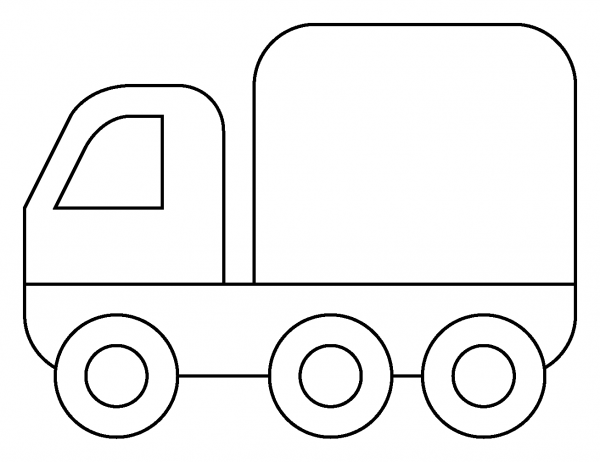 Articulated Lorry Emoji coloring page image