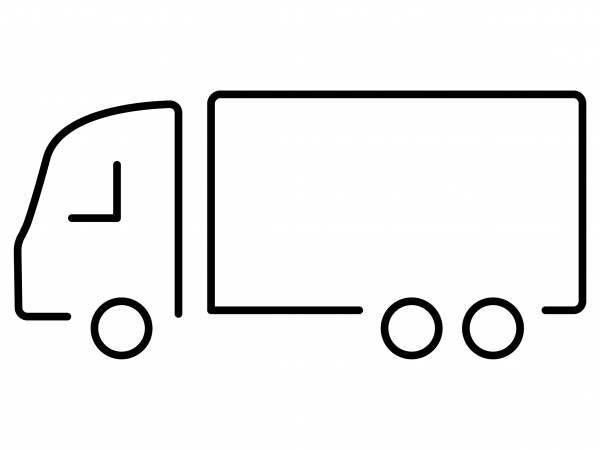 Articulated Lorry Emoji coloring page image