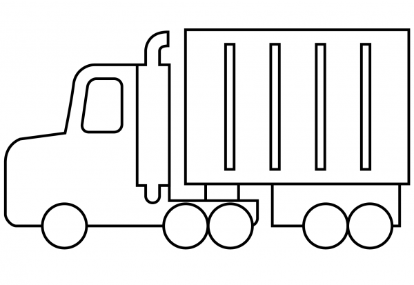 Articulated Lorry Emoji coloring page image