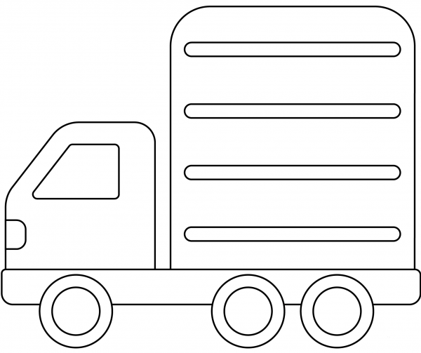 Articulated Lorry Emoji coloring page image