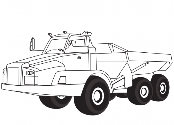 Articulated Truck coloring page image