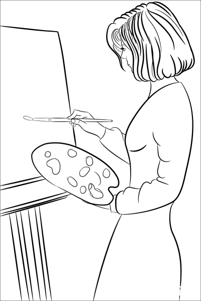 Artist coloring page image