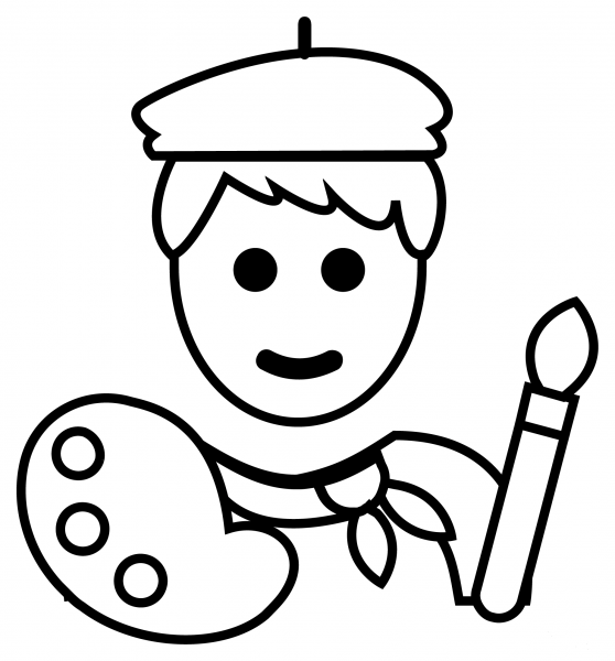 Artist Emoji coloring page image