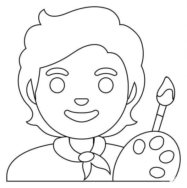 Artist Emoji coloring page image