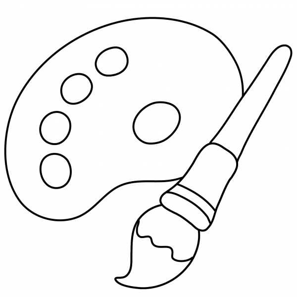 Artist Palette Emoji coloring page image