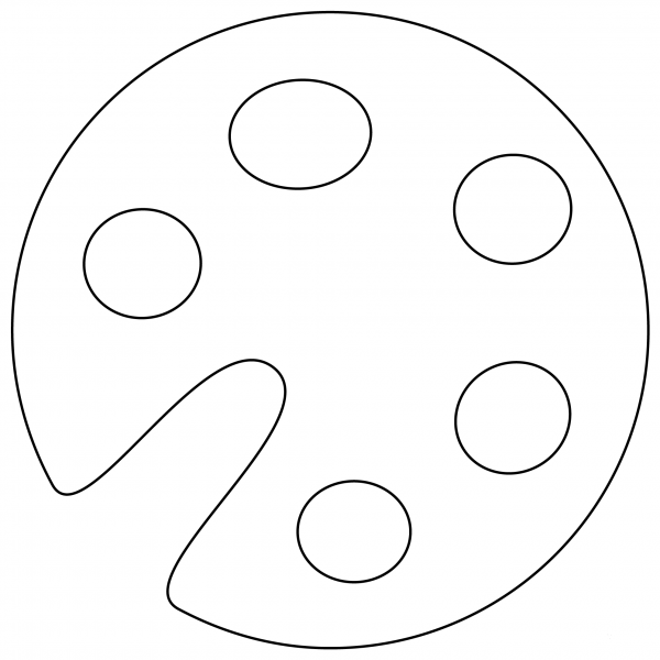 Artist Palette Emoji coloring page image