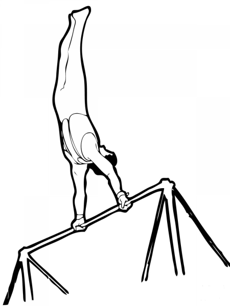Artistic Gymnastics Horizontal Bar coloring page image