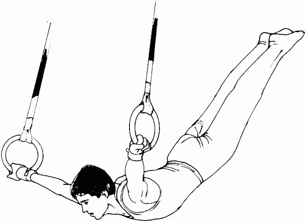 Artistic Gymnastics Rings coloring page image