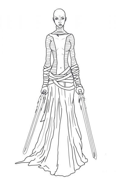Asajj Ventress coloring page image