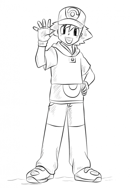 Ash Ketchum coloring page image