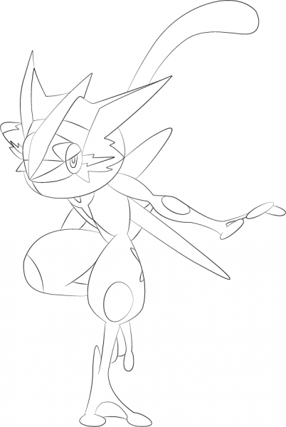 Ash’s Greninja coloring page image