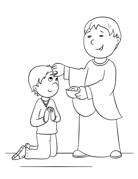 Ash Wednesday coloring page image