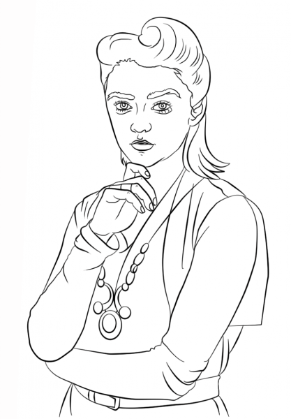 Ashildr from Doctor Who coloring page image