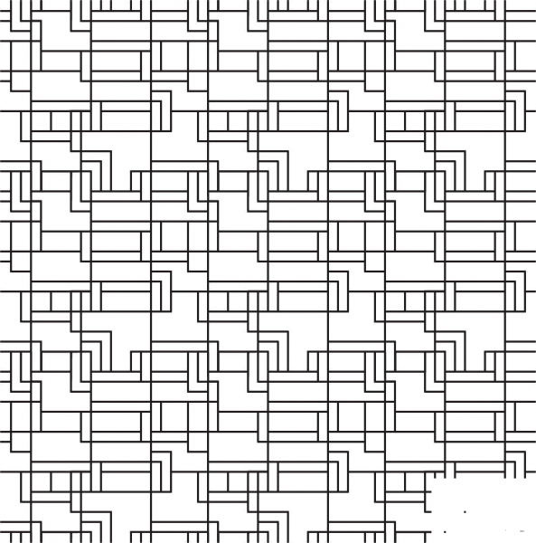 Ashlar Lines Tiled Pattern coloring page image