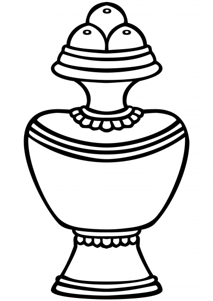 Ashtamangala Treasure Vase coloring page image