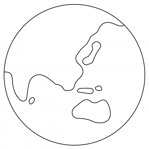 Asia-Australia Globe Emoji coloring page image